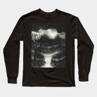 Winter Mountain River Falls Long Sleeve T-Shirt